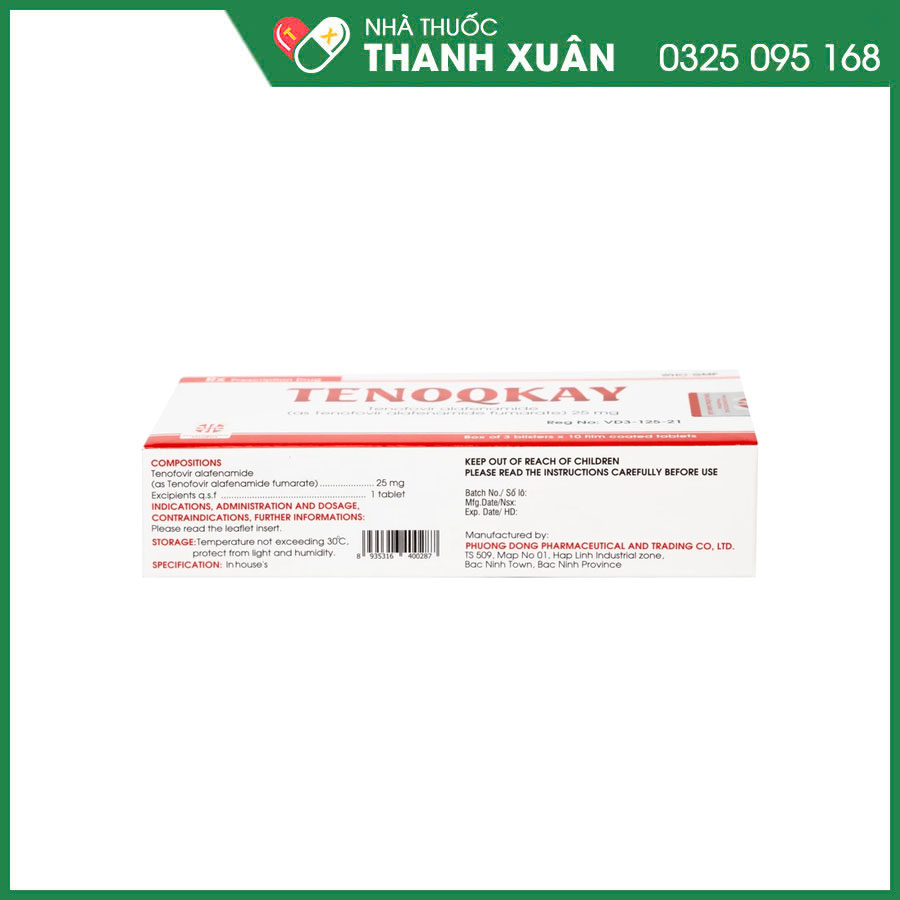 Tenoqkay thuốc điều trị viêm gan B mãn tính ở người lớn và thanh thiếu niên